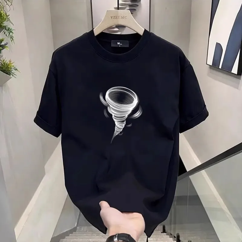 Tornado print T-shirt men's new summer 100% cotton trendy brand all-match ins simple style breathable short-sleeved T-shirt
Tornado print T-shirt men's new summer 100% cotton trendy brand all-match ins simple style breathable short-sleeved T-shirt