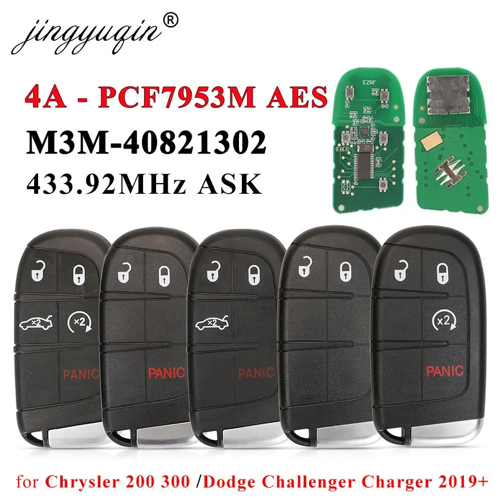 Jingyuqin умный дистанционный ключ от автомобиля 433 МГц 4A PCF7953M чип AES для Chrysler 200 300 Dodge Charger Challenger 2019 + брелок M3M- 40821302
Jingyuqin умный дистанционный ключ от автомобиля 433 МГц 4A PCF7953M чип AES для Chrysler 200 300 Dodge Charger Challenger 2019 + брелок M3M- 40821302
