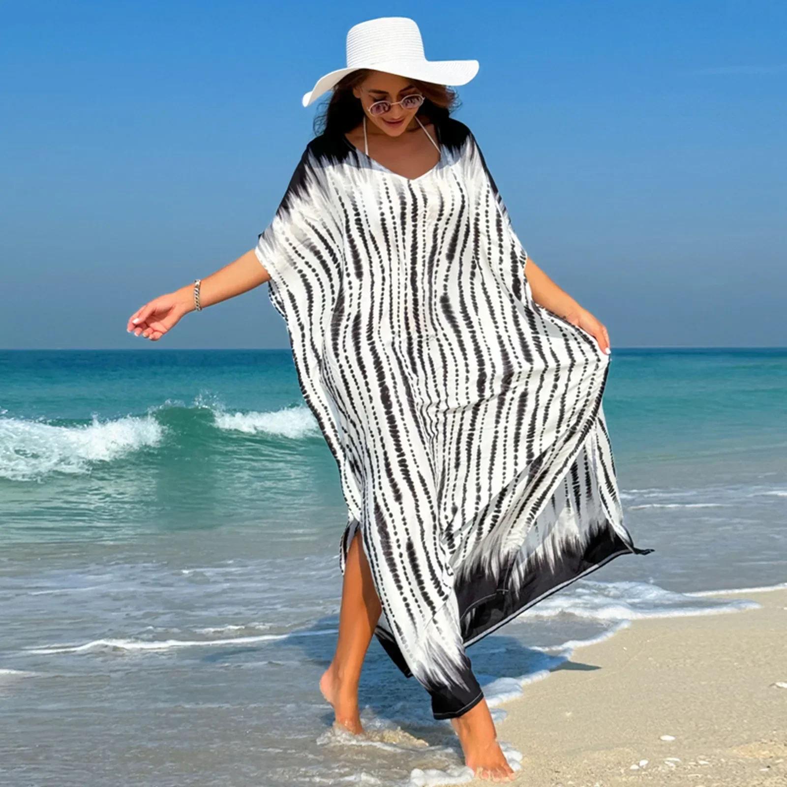 Elegant Bathing Suit Cover Up 2025 Summer Women's Striped Printed Kaftans Casual Vacation Outfit African Caftans Beachwear Q1523
Elegant Bathing Suit Cover Up 2025 Summer Women's Striped Printed Kaftans Casual Vacation Outfit African Caftans Beachwear Q1523
