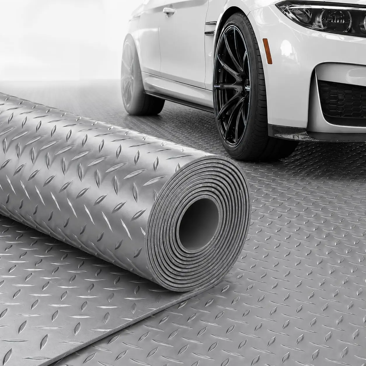 4x10 FT Garage Floor Mat, 2.8mm Thickened PVC Rubber Heavy Duty Flooring Roll, Non-Slip Diamond Plate Surface, Protects Under
4x10 FT Garage Floor Mat, 2.8mm Thickened PVC Rubber Heavy Duty Flooring Roll, Non-Slip Diamond Plate Surface, Protects Under