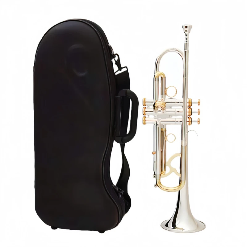 Silver Plated High Quality, B Flat Trumpet Instrument, Professional Play, Silver Trumpet
Silver Plated High Quality, B Flat Trumpet Instrument, Professional Play, Silver Trumpet