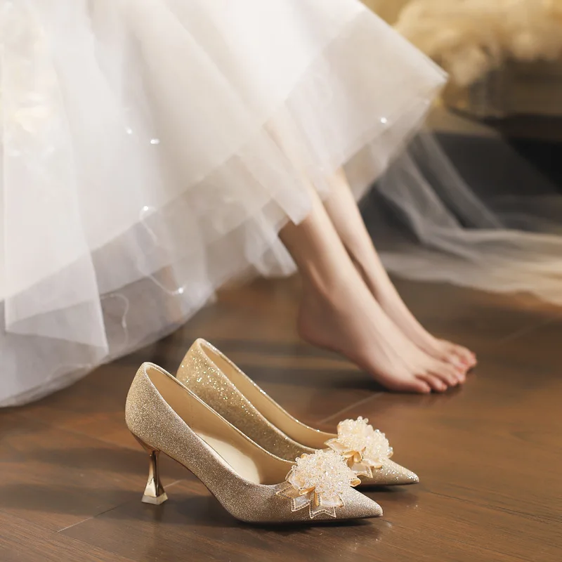 Luxury Shoes for Women Designer Wedding Dress High Heels Women High Heel Sandals Pointed High Heel Bridal Shoes Zapatos De Mujer
Luxury Shoes for Women Designer Wedding Dress High Heels Women High Heel Sandals Pointed High Heel Bridal Shoes Zapatos De Mujer