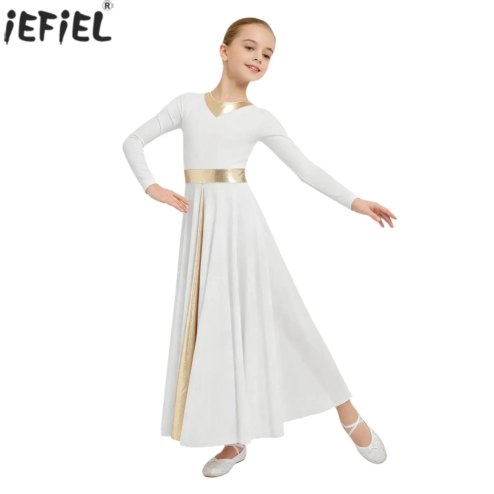 Kids Girls Praise Lyrical Dance Dress Contemporary Liturgical Worship Church Choir Robe Long Sleeve Metallic Maxi Dresses Gown
Kids Girls Praise Lyrical Dance Dress Contemporary Liturgical Worship Church Choir Robe Long Sleeve Metallic Maxi Dresses Gown
