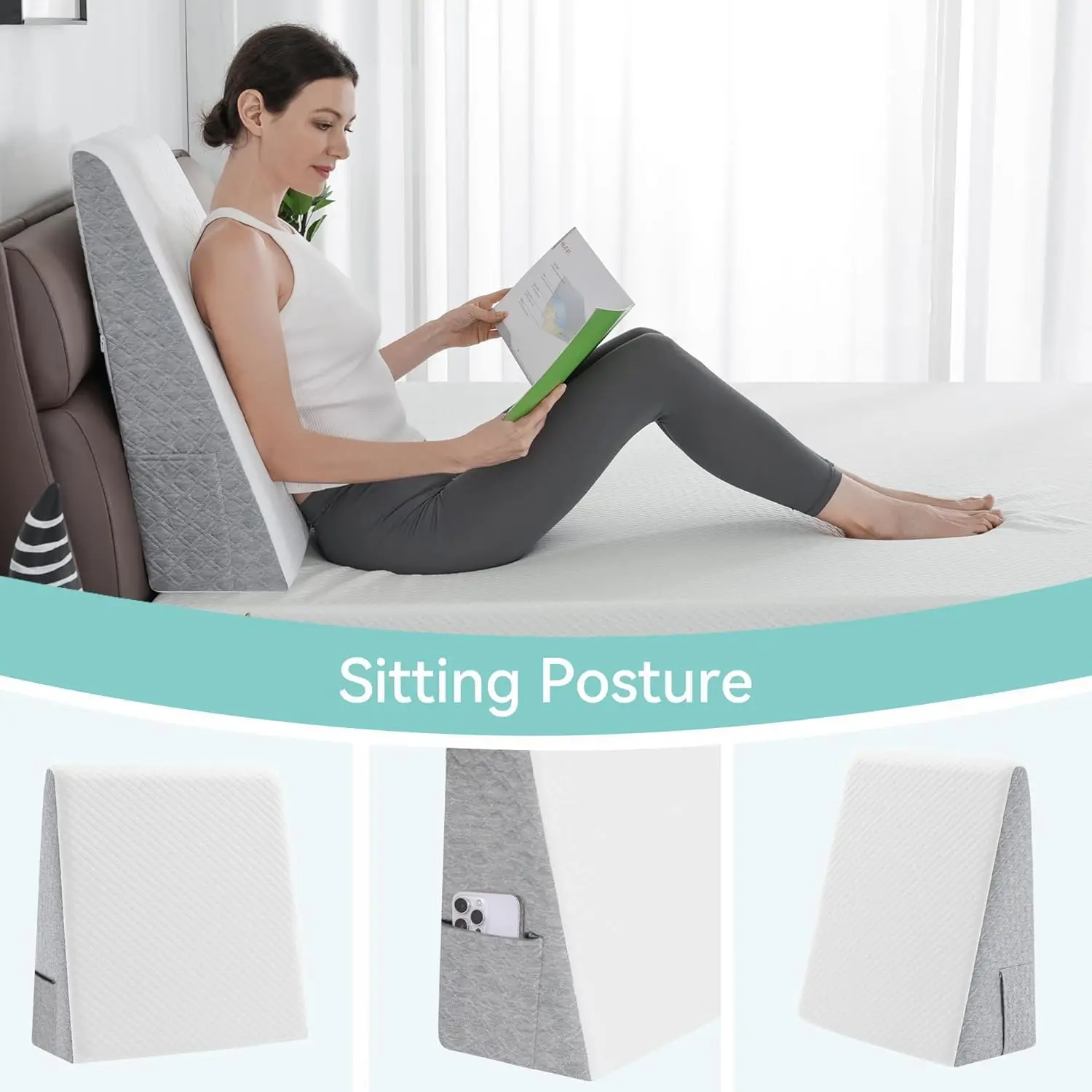 Premium Bed Wedge Pillow - Ergonomic Support for Sleeping, Post-Surgery, Acid Reflux Relief and More Memory Foam Removable Cover
Premium Bed Wedge Pillow - Ergonomic Support for Sleeping, Post-Surgery, Acid Reflux Relief and More Memory Foam Removable Cover