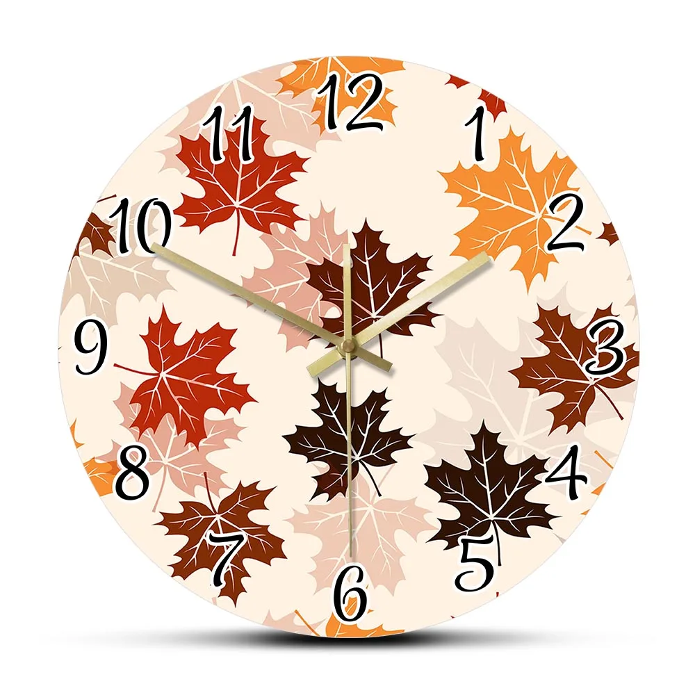 Maple Leaves Decorative Printed Wall Clock For Living Room Fall Leaves Autumn Home Decor Timepieces Modern Design Silent Clock
Maple Leaves Decorative Printed Wall Clock For Living Room Fall Leaves Autumn Home Decor Timepieces Modern Design Silent Clock