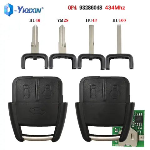 YIQIXIN OP4 Key For Opel Astra Omega Vauxhall Zafira Remote Car Key For Chevrolet Vectra Agila Viva No ID40 Chip 434Mhz 93286048