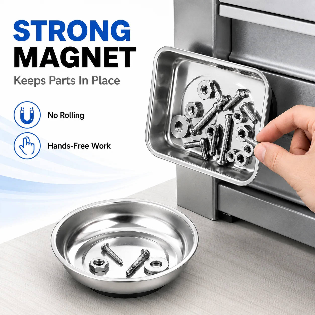 Magnetic Parts Tray Round Stainless Steel Dish for Workshop Repair Screws Nuts Jewelry Small Parts Storage
Magnetic Parts Tray Round Stainless Steel Dish for Workshop Repair Screws Nuts Jewelry Small Parts Storage