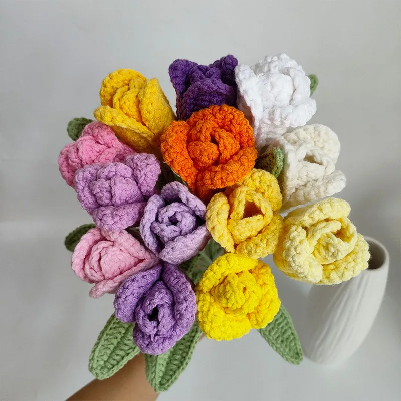 Simulated Tulip Flower 5 Branches Eternal Artificial Flower DIY Handmade Yarn Flower Tulip Weaving Finished Flowers Holiday Gift
Simulated Tulip Flower 5 Branches Eternal Artificial Flower DIY Handmade Yarn Flower Tulip Weaving Finished Flowers Holiday Gift