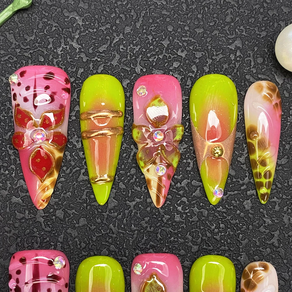 Opulent Handcrafted Acrylic Manicure 100% Handmade Soft Thickness UV Gel Exquisite Flower Carved Acrylic Manual Fingernail 10PCS
Opulent Handcrafted Acrylic Manicure 100% Handmade Soft Thickness UV Gel Exquisite Flower Carved Acrylic Manual Fingernail 10PCS