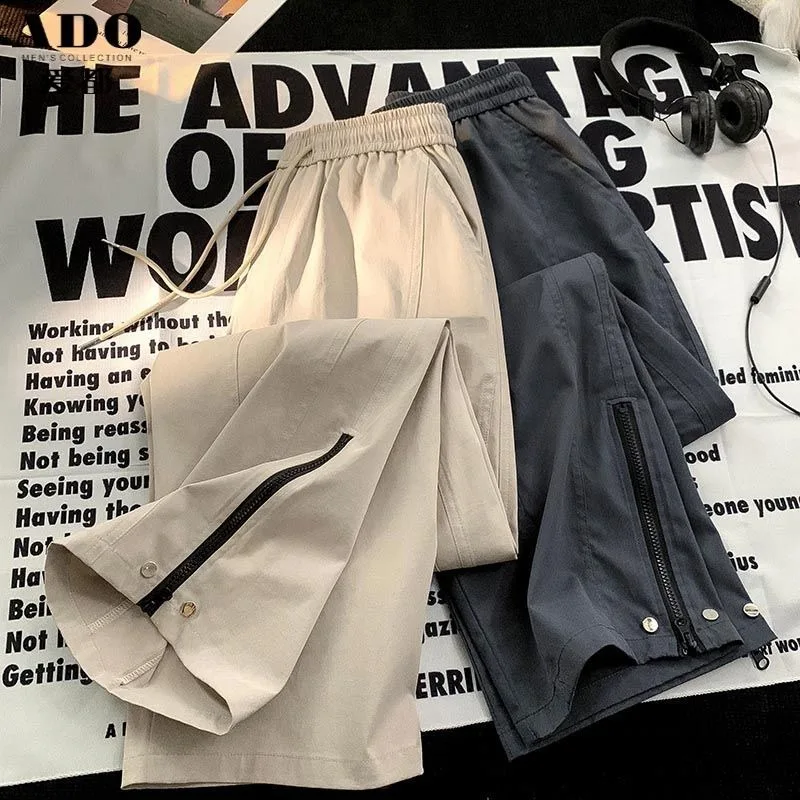 Мужская рабочая одежда на молнии, осенние новые эластичные брюки с высокой талией и карманами, модные широкие свободные прямые повседневные брюки
Мужская рабочая одежда на молнии, осенние новые эластичные брюки с высокой талией и карманами, модные широкие свободные прямые повседневные брюки
