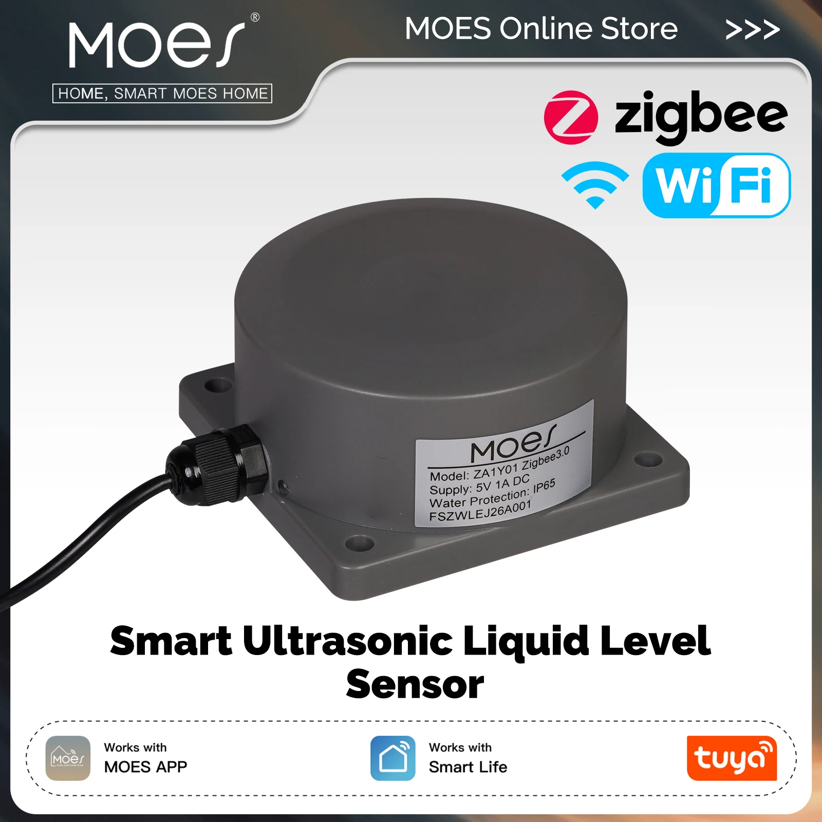 MOES Tuya WiFi / ZigBee Water Level Detector, Ultrasonic Smart Tank Monitor with Real-Time Alerts & APP Remote Control
MOES Tuya WiFi / ZigBee Water Level Detector, Ultrasonic Smart Tank Monitor with Real-Time Alerts & APP Remote Control