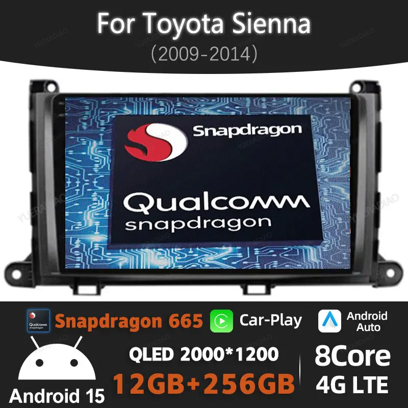 Android 15 Carplay Auto For Toyota Sienna 2009 2010 2011 2012 2013 2014 Car Radio Multimeidia Video Player Head Unit 4G WIFI DSP
Android 15 Carplay Auto For Toyota Sienna 2009 2010 2011 2012 2013 2014 Car Radio Multimeidia Video Player Head Unit 4G WIFI DSP