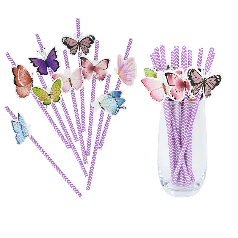 24pcs/set Butterfly Striped Paper Straws For Birthday Tableware Disposable Straws Wedding Party Restaurant Kitchen Bar Supplies
24pcs/set Butterfly Striped Paper Straws For Birthday Tableware Disposable Straws Wedding Party Restaurant Kitchen Bar Supplies