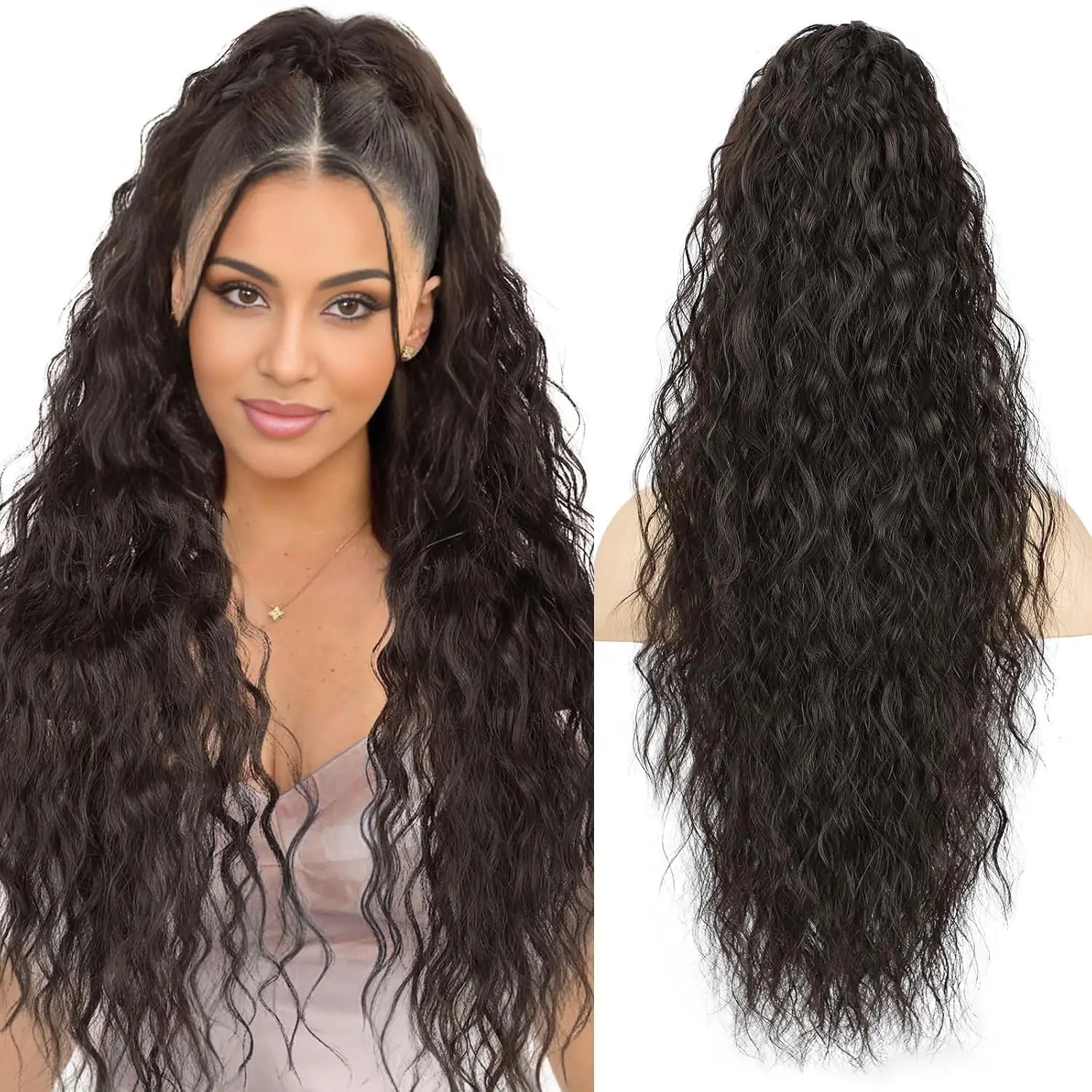 26Inch Synthetic Long Curly Wavy Drawstring Ponytail Extension Soft Natural Clip In Pony Tail Hairpiece For Women Daily Party
26Inch Synthetic Long Curly Wavy Drawstring Ponytail Extension Soft Natural Clip In Pony Tail Hairpiece For Women Daily Party
