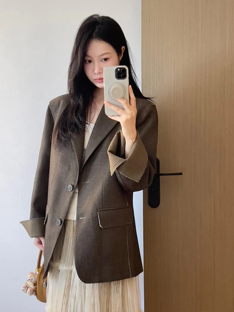 Korean Sle Vaion Loose Women's Suiting Two-Piece Set Beautiful Spring New High Waist Skirt Long Sve Button up Outfit
Korean Sle Vaion Loose Women's Suiting Two-Piece Set Beautiful Spring New High Waist Skirt Long Sve Button up Outfit