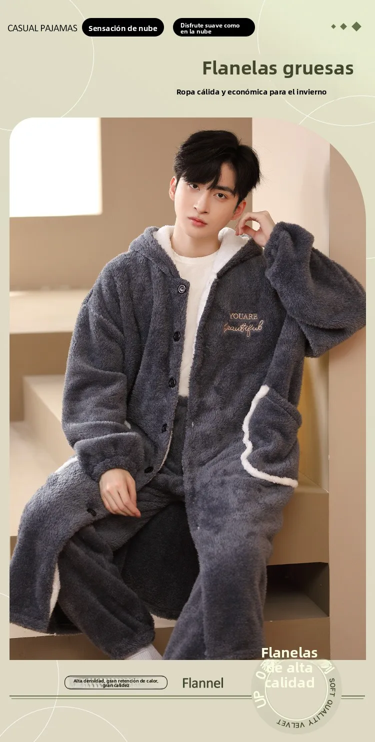 Bata para hombre de manga larga Bata para hombre de manga larga