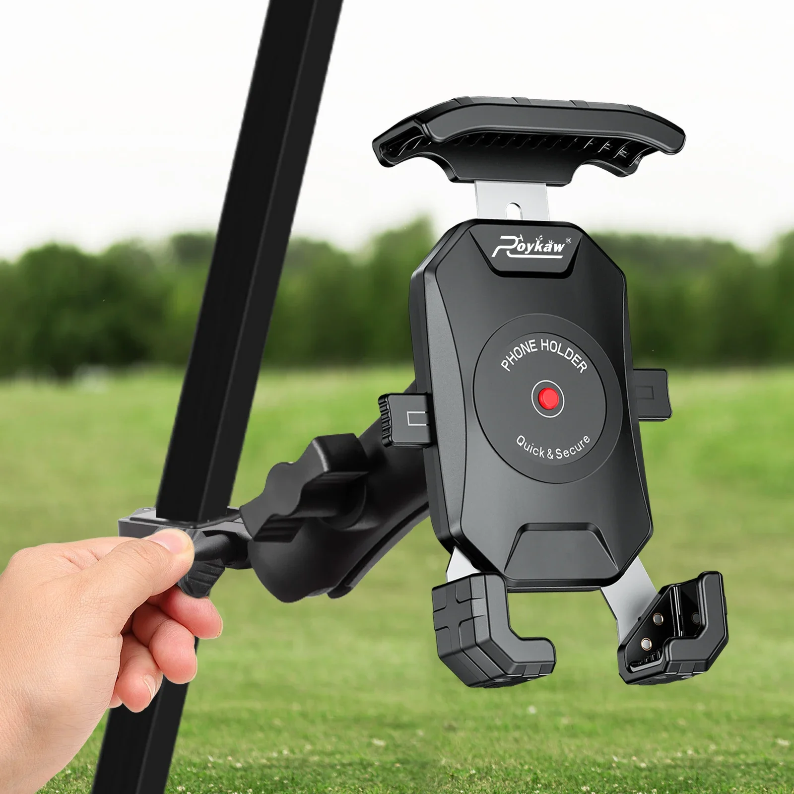 Golf Cart Phone Mount Holder Fit for EZGO/Club Car/, Quick Release & One-Touch Lock/One-Handed Pick and Place
Golf Cart Phone Mount Holder Fit for EZGO/Club Car/, Quick Release & One-Touch Lock/One-Handed Pick and Place