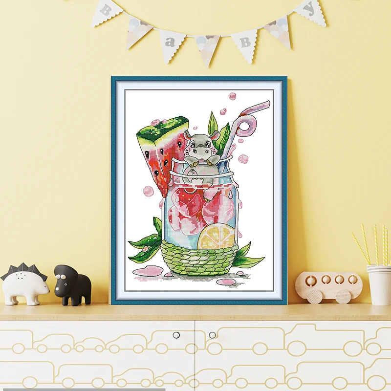 Cross Stitch Kit Joy Sunday The Little Hippopotamus HD Pattern Printed Counted Fabric Aida 16/14/11CT DIY Embroidery Kit
Cross Stitch Kit Joy Sunday The Little Hippopotamus HD Pattern Printed Counted Fabric Aida 16/14/11CT DIY Embroidery Kit
