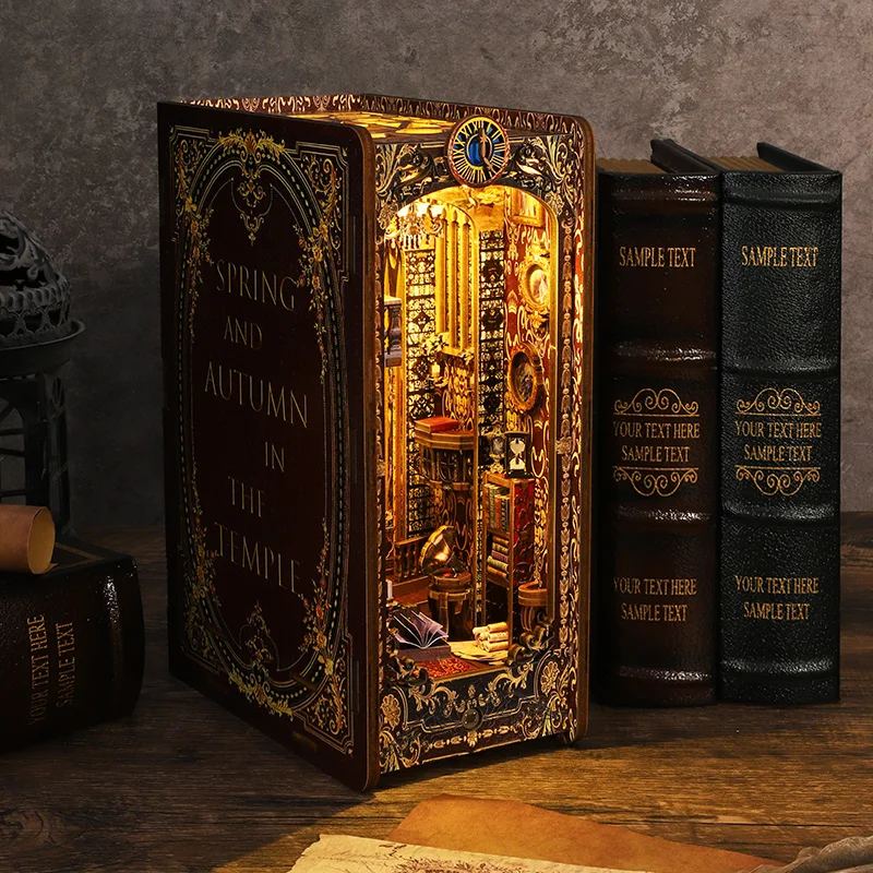 Miniature Book Nook Kit DIY 3D Wooden Dollhouse Bookshelf Decor with LED Light Handmade Model Ornament Birthday Gift for Bedroom
Miniature Book Nook Kit DIY 3D Wooden Dollhouse Bookshelf Decor with LED Light Handmade Model Ornament Birthday Gift for Bedroom