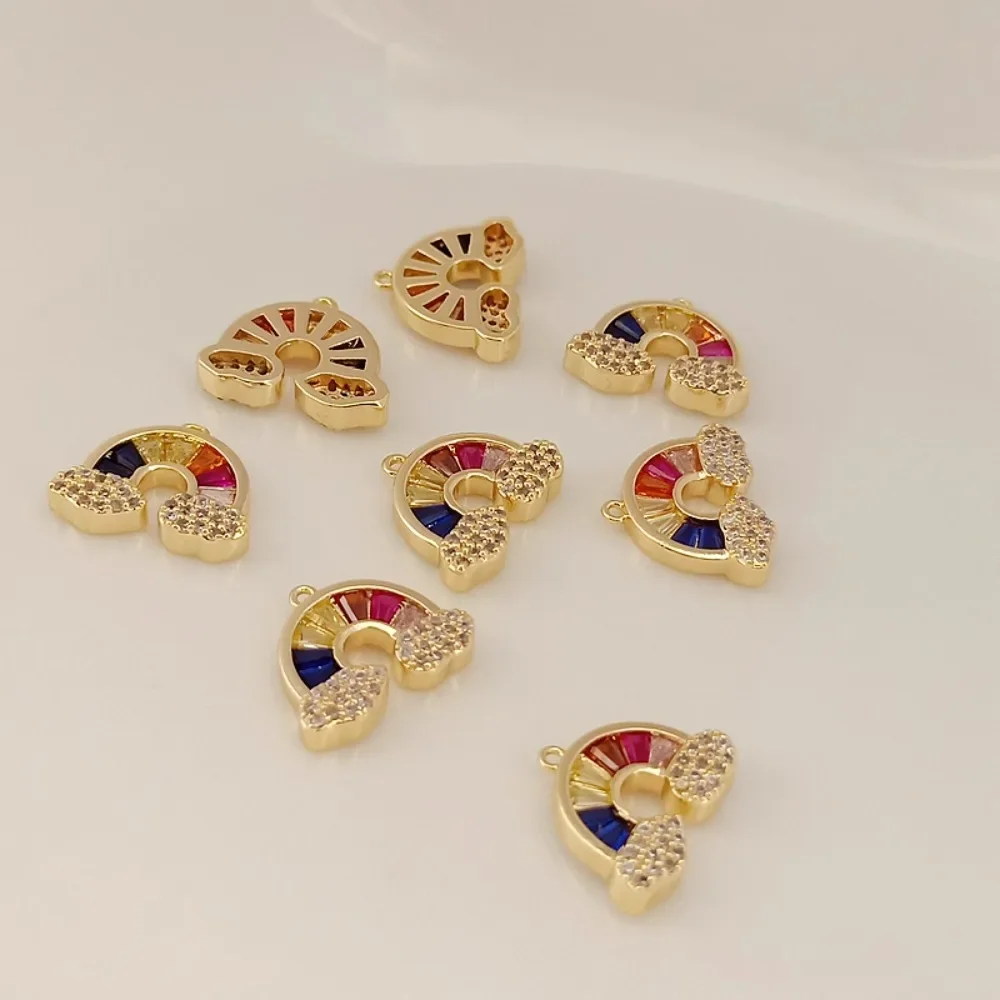 14K Copper Plated with Real Gold and Inlaid with Trapezoidal Rainbow Zircon Pendant, Bracelet, Necklace, DIY Jewelry Accessory
14K Copper Plated with Real Gold and Inlaid with Trapezoidal Rainbow Zircon Pendant, Bracelet, Necklace, DIY Jewelry Accessory