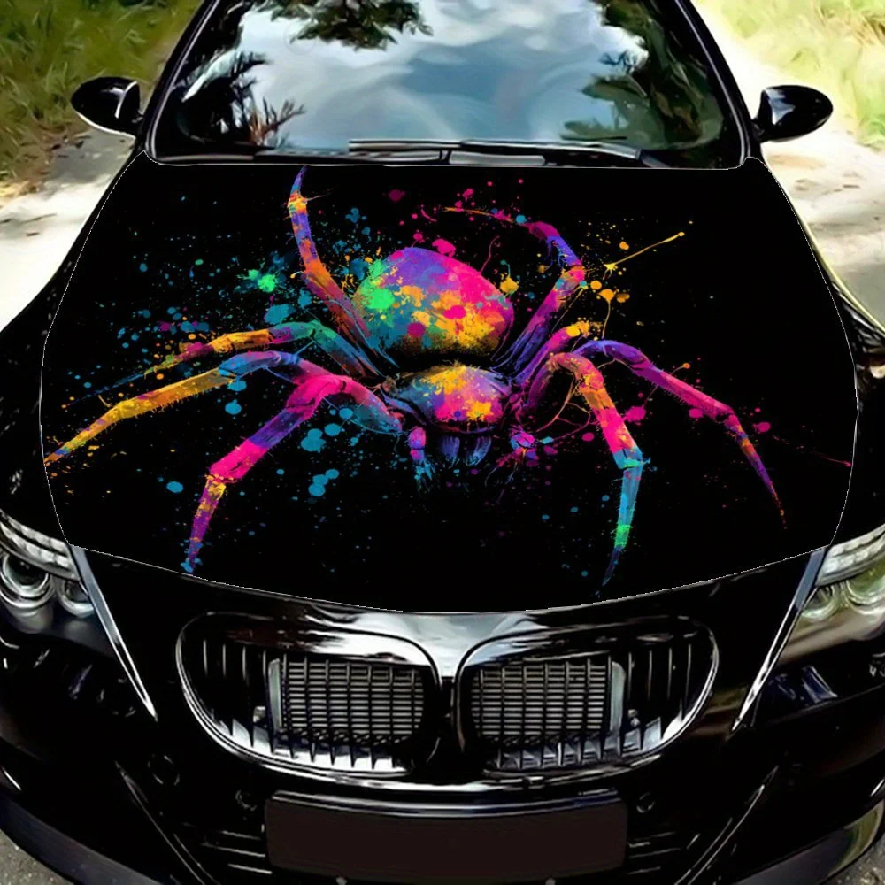 Colorful Spider Car Hood Vinyl Wrap - Waterproof, Self-Adhesive, Surface Protection Decal Sticker For Auto Engine,Realistic Patt
Colorful Spider Car Hood Vinyl Wrap - Waterproof, Self-Adhesive, Surface Protection Decal Sticker For Auto Engine,Realistic Patt