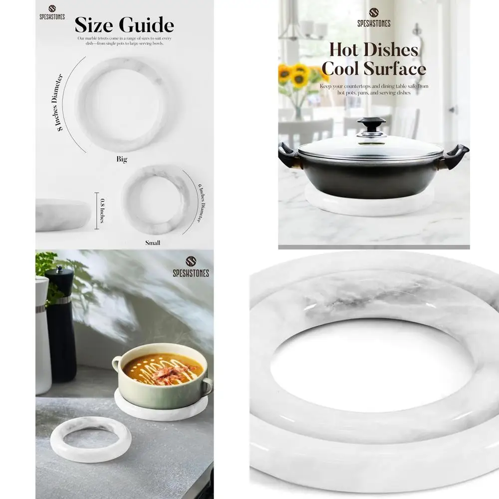 Набор из 2-х белых мраморных поддонов — ручная работа для кухни и столовой, защищает поверхности от горячей посуды.
Набор из 2-х белых мраморных поддонов — ручная работа для кухни и столовой, защищает поверхности от горячей посуды.