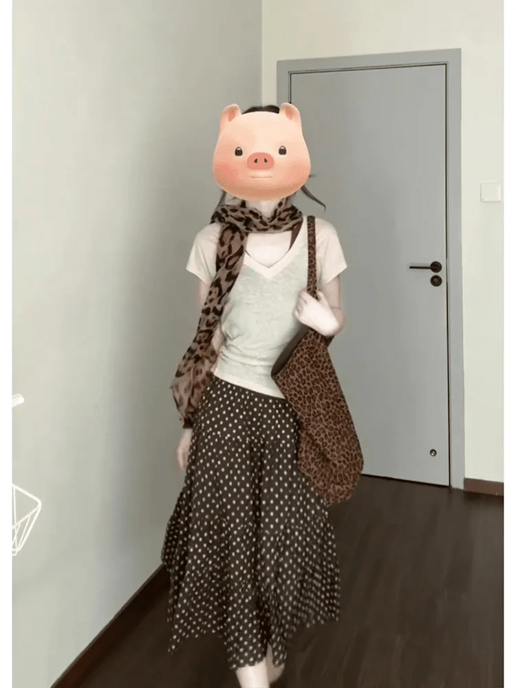 plus Size Autumn Set Women's T-Shirt High Waist Polka Dot Midi Skirt Trendy Lazy Vintage Style Commute Friendly Casual Wear
plus Size Autumn Set Women's T-Shirt High Waist Polka Dot Midi Skirt Trendy Lazy Vintage Style Commute Friendly Casual Wear