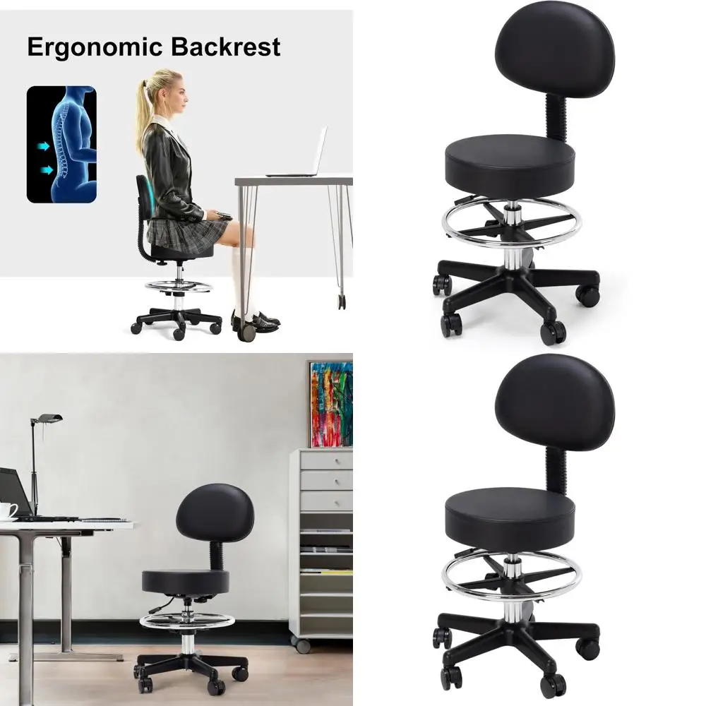 Adjustable Back Spa Bar Stool with Swivel and Footrest for Multi-pose Office Desk Use (Black)
Adjustable Back Spa Bar Stool with Swivel and Footrest for Multi-pose Office Desk Use (Black)