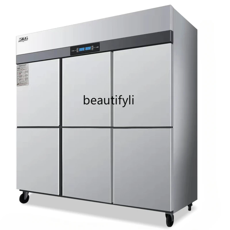 Commercial six-door refrigerated and frozen fresh-keeping refrigerator large-capacity direct-cooled stainless steel freezer
Commercial six-door refrigerated and frozen fresh-keeping refrigerator large-capacity direct-cooled stainless steel freezer