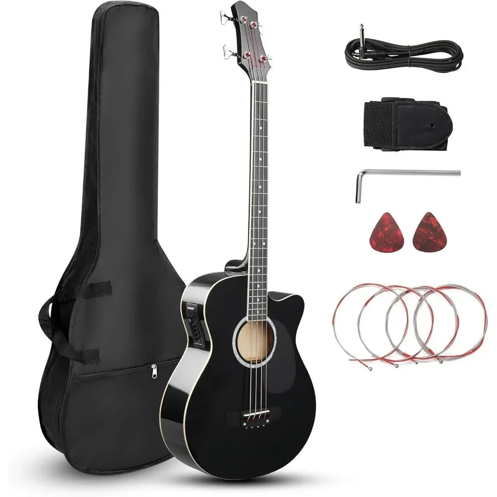 4 String Acoustic Bass Guitar, Full Size Bass Guitar Kit with Portable Guitar Bag, Premium Cable,Wrench, Strap, Plectrum (Black)
4 String Acoustic Bass Guitar, Full Size Bass Guitar Kit with Portable Guitar Bag, Premium Cable,Wrench, Strap, Plectrum (Black)