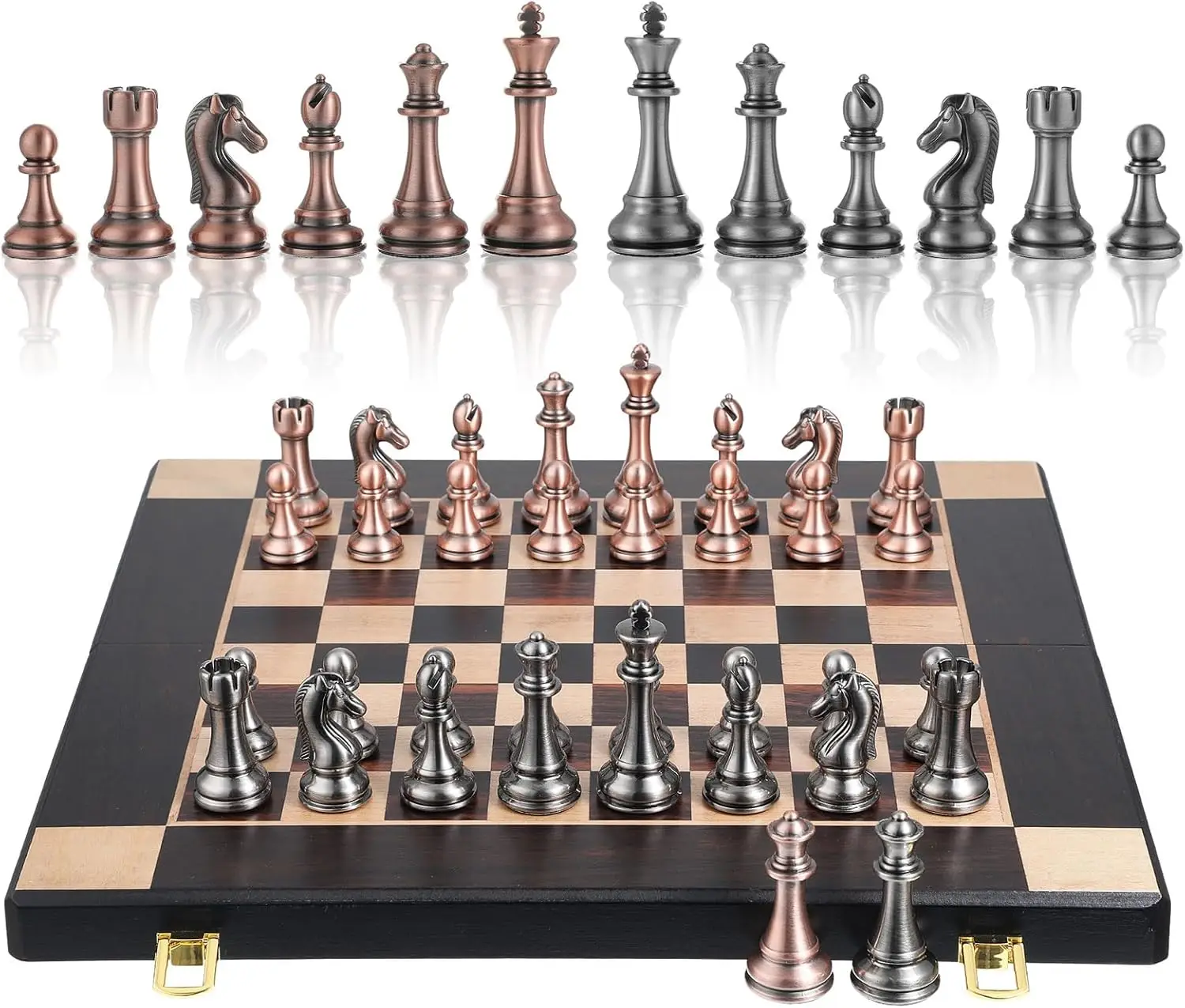 15-Inch Large Metal Chess Set for Adults & Kids, Foldable Wooden Board with Storage, Portable Travel Game, Elegant Gift
15-Inch Large Metal Chess Set for Adults & Kids, Foldable Wooden Board with Storage, Portable Travel Game, Elegant Gift
