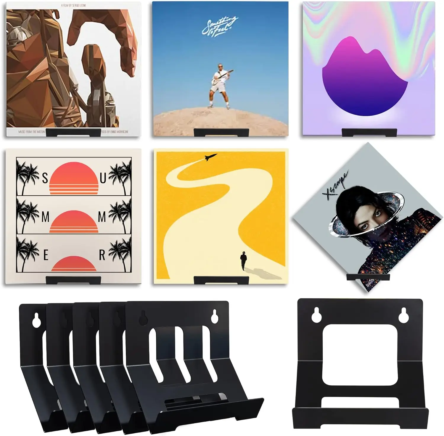 6 Pack Metal Record Wall Mount for Albums Display, Black
6 Pack Metal Record Wall Mount for Albums Display, Black