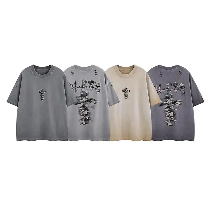 American Heavyweight Washed Distressed Camo Print Short Sleeve T-Shirt For Men 2026 Summer New Collection Loose Casual Plus Size
American Heavyweight Washed Distressed Camo Print Short Sleeve T-Shirt For Men 2026 Summer New Collection Loose Casual Plus Size