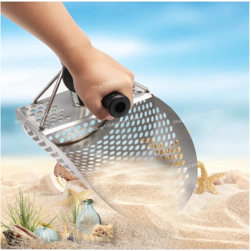 Stainless Steel Beach Sand Scoop with Handle - Fast Sifting Tool for Metal Detecting
Stainless Steel Beach Sand Scoop with Handle - Fast Sifting Tool for Metal Detecting