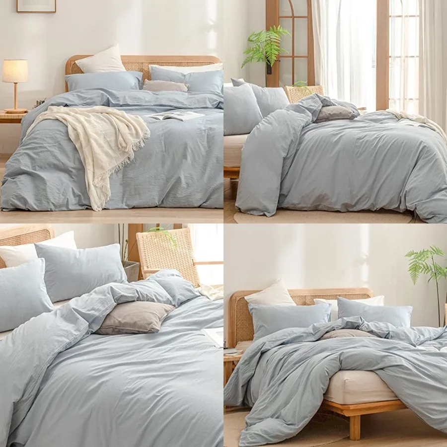 Duvet Cover Set 100 Washed Cotton Linen Feel Soft Comfortable Chic Lightweight 3 PCs Home Bedding Set
Duvet Cover Set 100 Washed Cotton Linen Feel Soft Comfortable Chic Lightweight 3 PCs Home Bedding Set