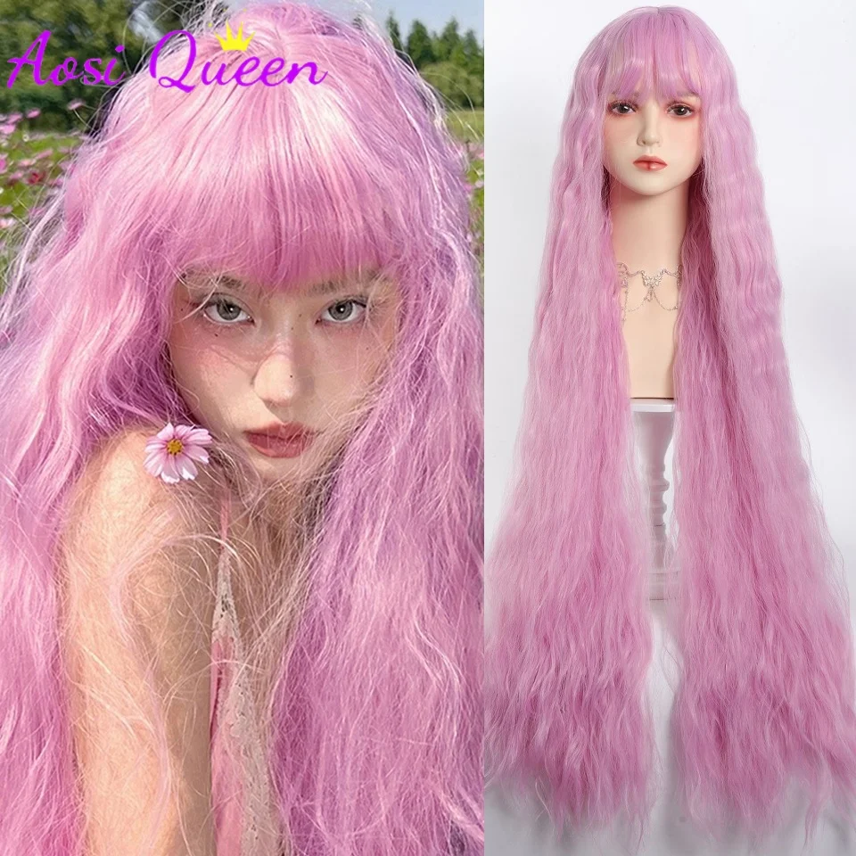 AOSIQUEEN Synthetic Cherry Blossom Pink Long Curly Hair Band With Straight Bangs Wig Lolita Water Wave COS Wig
AOSIQUEEN Synthetic Cherry Blossom Pink Long Curly Hair Band With Straight Bangs Wig Lolita Water Wave COS Wig
