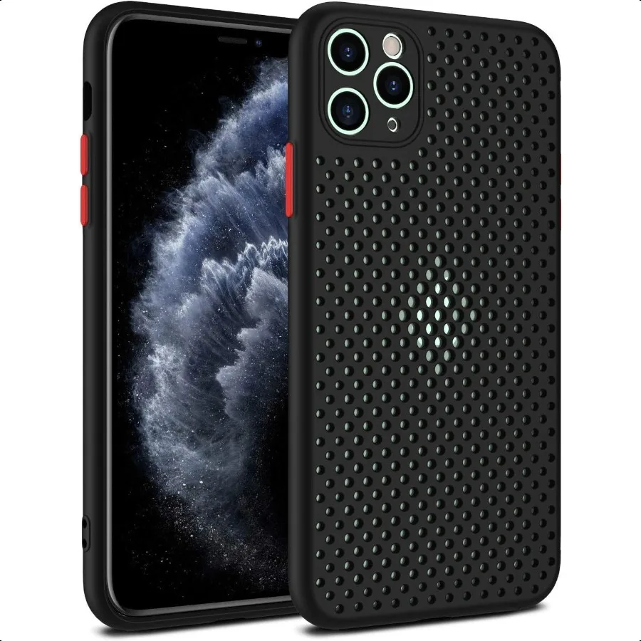 Heat Dissipation Case Compatible with iPhone Breathable Cooling Hollow Cellular Hole Full Back Camera Lens Protection Black for
Heat Dissipation Case Compatible with iPhone Breathable Cooling Hollow Cellular Hole Full Back Camera Lens Protection Black for