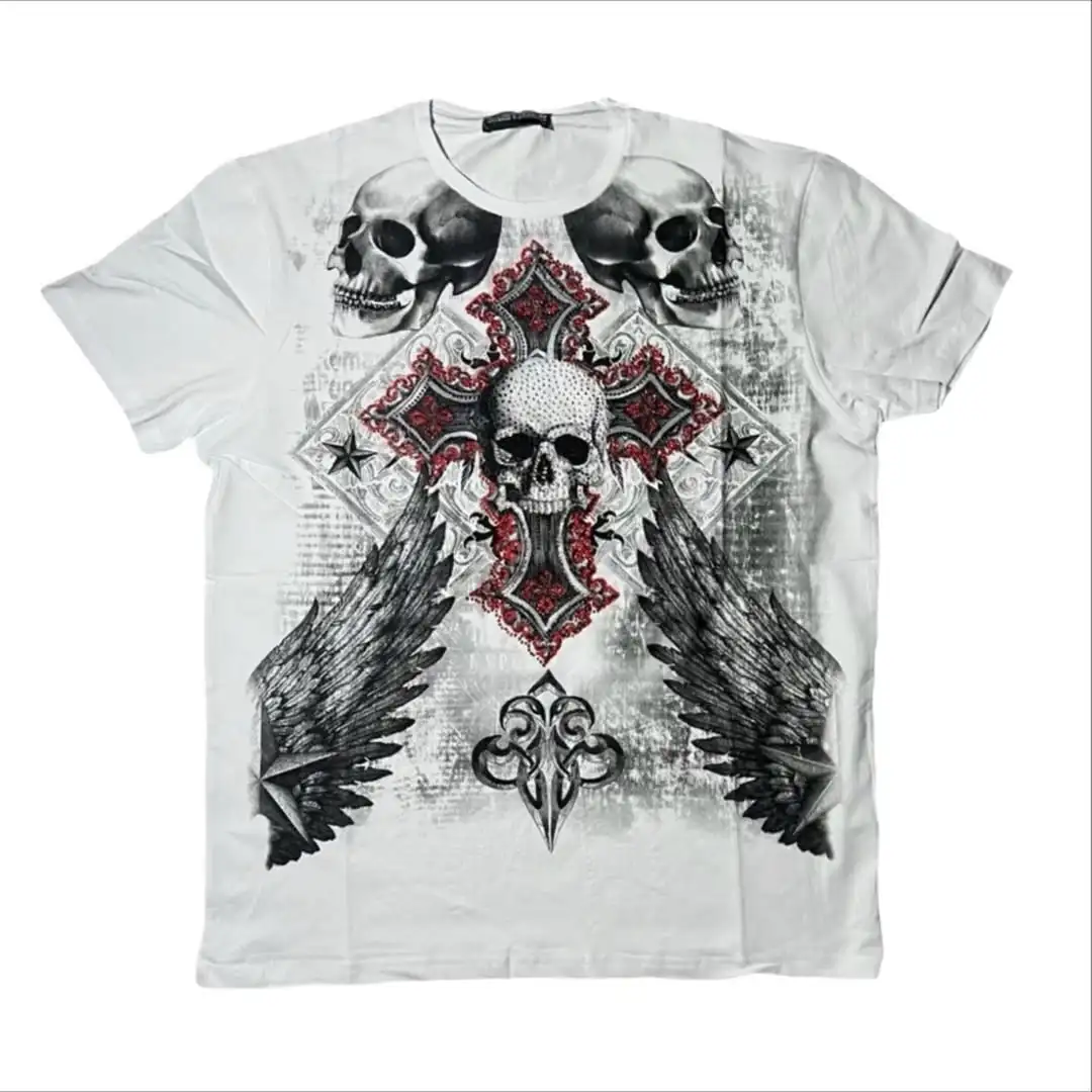 Y2K Trend Gothic Skull Printed T-shirt Vintage Red Pattern Pure Cotton Top Men Hip-hop Harajuku Personalized Loose Short Sleeves
Y2K Trend Gothic Skull Printed T-shirt Vintage Red Pattern Pure Cotton Top Men Hip-hop Harajuku Personalized Loose Short Sleeves