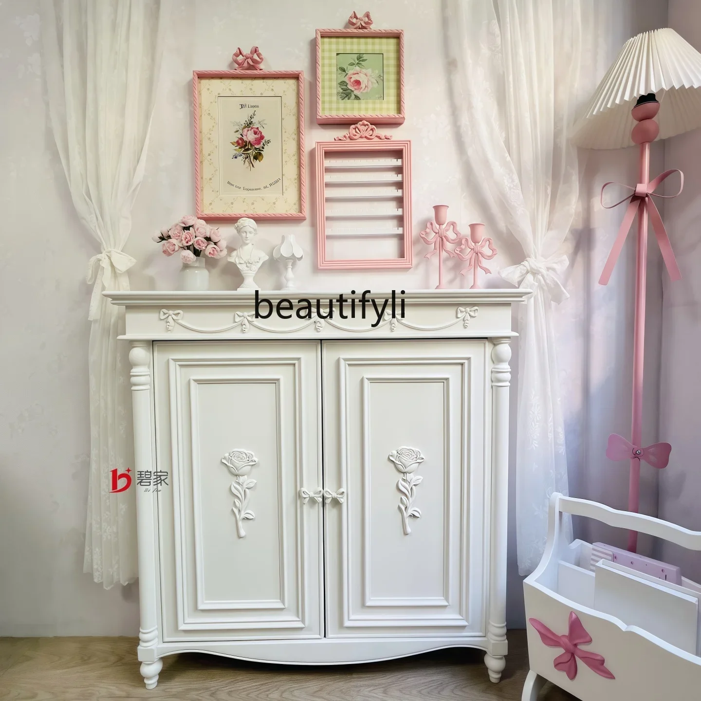 zxqFrench solid wood rose porch double door shoe cabinet pink bedroom storage locker
zxqFrench solid wood rose porch double door shoe cabinet pink bedroom storage locker