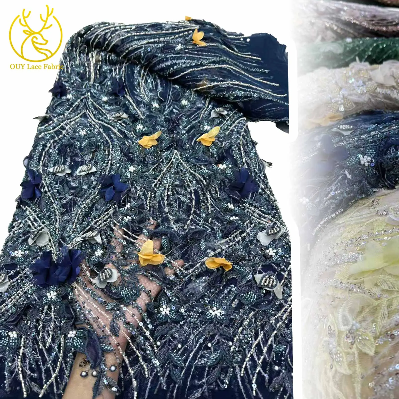 Новейшая 3D цветочная африканская кружевная ткань с бисером, 2024, французская нигерийская кружевная ткань с блестками для свадебного платья, материал
Новейшая 3D цветочная африканская кружевная ткань с бисером, 2024, французская нигерийская кружевная ткань с блестками для свадебного платья, материал