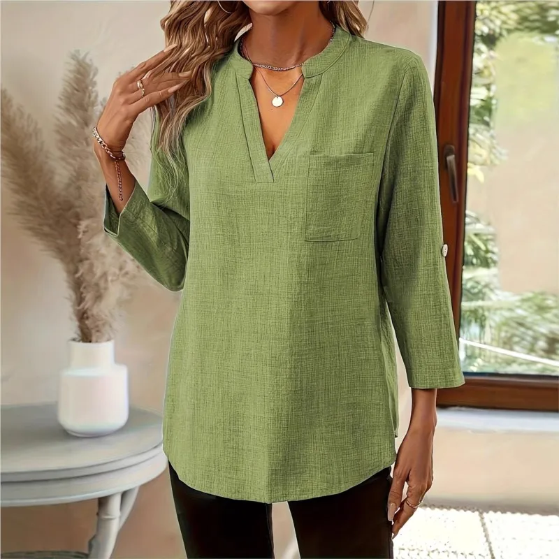 Women's Blouses Spring Summer New Solid Fashion Casual Nine-quarter Sleeve V-Neck Loose Shirts For Women Streetwear Top 2026
Women's Blouses Spring Summer New Solid Fashion Casual Nine-quarter Sleeve V-Neck Loose Shirts For Women Streetwear Top 2026