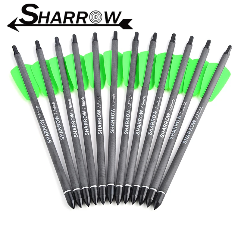 12/24pcs 7.5/15 Inches Mix Carbon Crossbow Arrow OD7.45mm ID6.2mm Spine400 with 100grain Arrowhead for Archery Shooting Hunting
12/24pcs 7.5/15 Inches Mix Carbon Crossbow Arrow OD7.45mm ID6.2mm Spine400 with 100grain Arrowhead for Archery Shooting Hunting