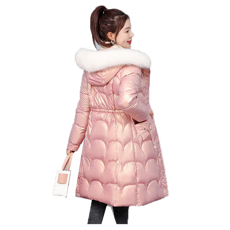 2022 Winter New Wash-Free Shiny Down Cotton Padded Jacket Women's Waist Slim Padded Jacket Big Fur Collar Parka Long Down Pink
2022 Winter New Wash-Free Shiny Down Cotton Padded Jacket Women's Waist Slim Padded Jacket Big Fur Collar Parka Long Down Pink