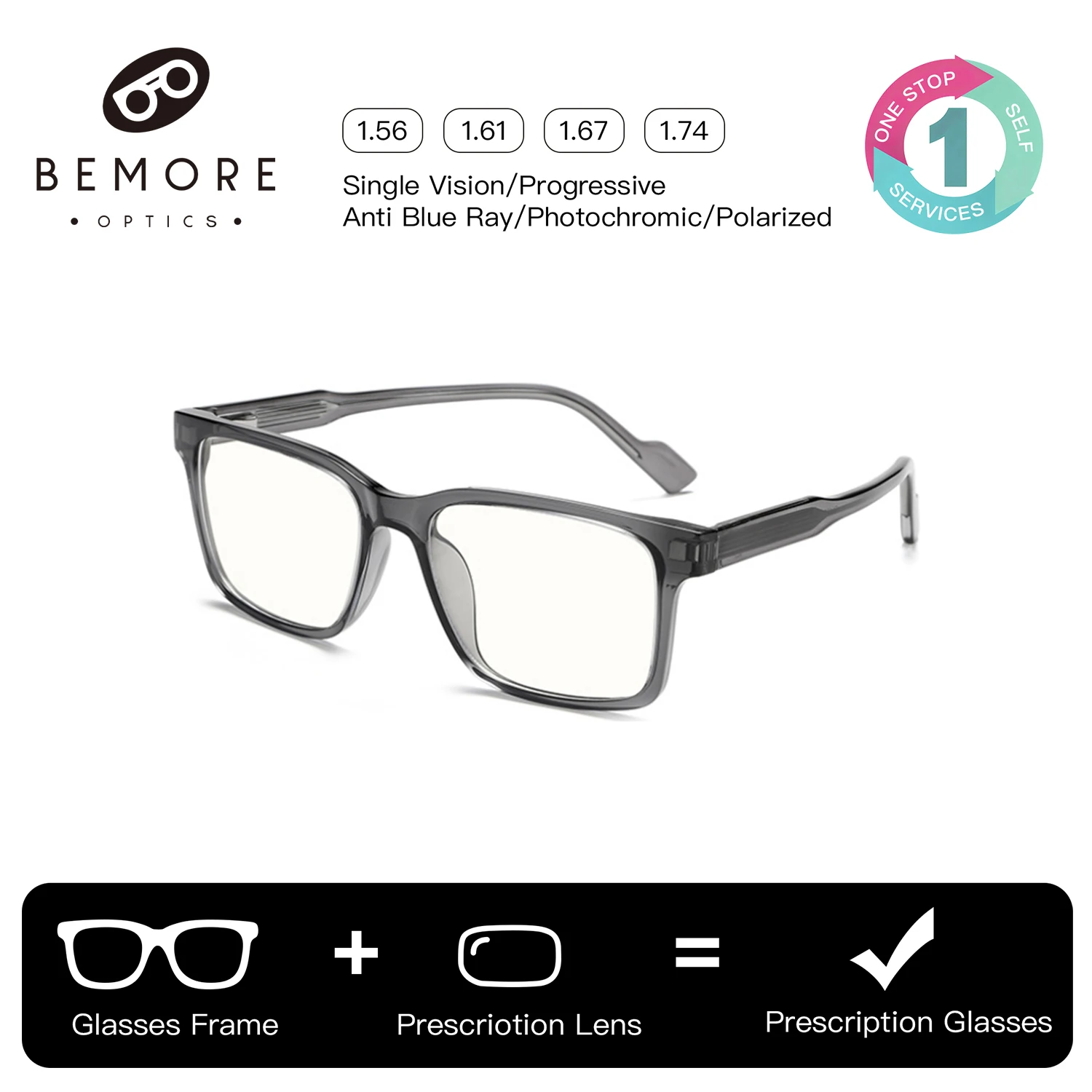 BEMORE Square Acetate Clip on Prescription Eyewear Graduated Woman Eyeglasses Polarized UV400 Magnetic Optical Glasses
BEMORE Square Acetate Clip on Prescription Eyewear Graduated Woman Eyeglasses Polarized UV400 Magnetic Optical Glasses