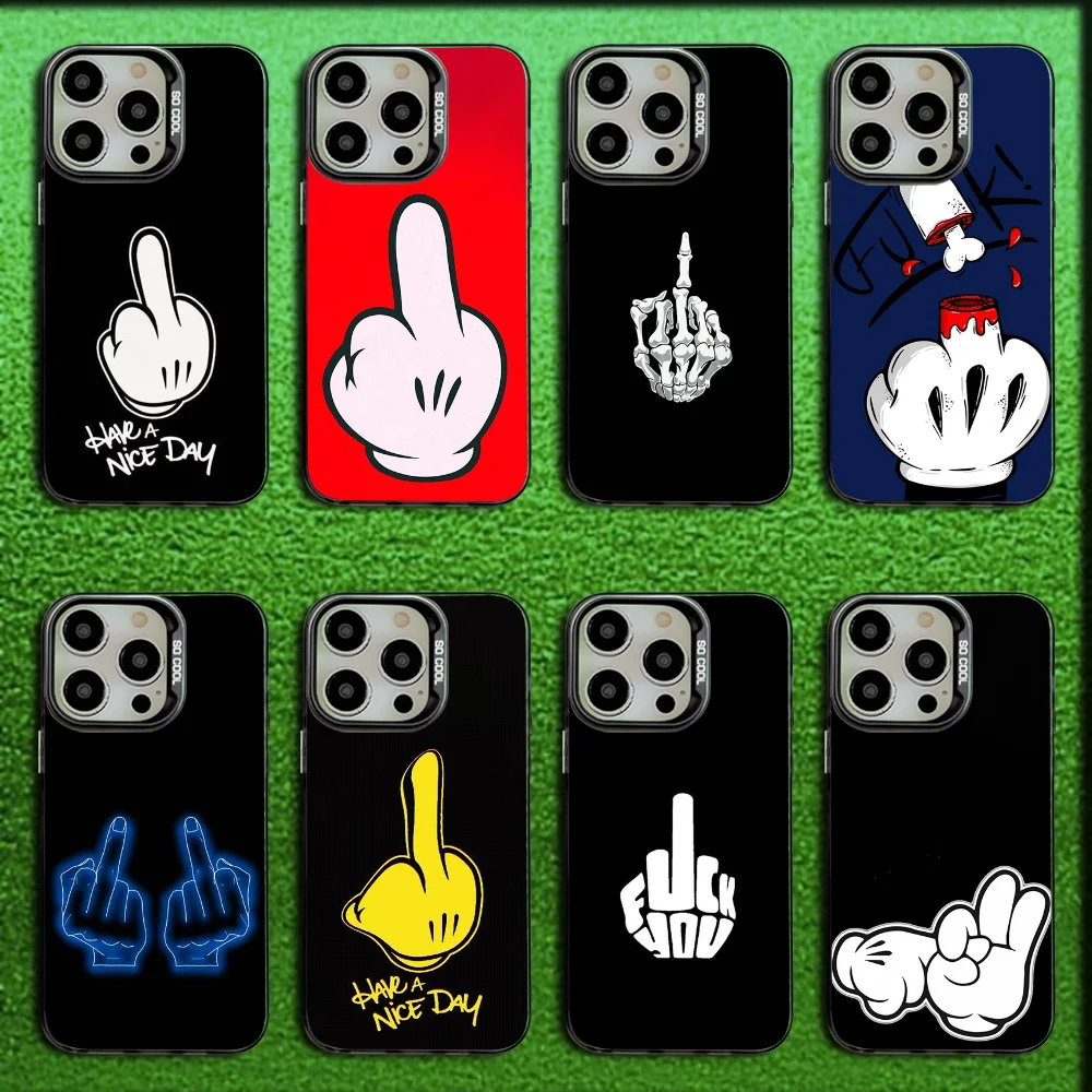 Cartoon Middle Finger Phone Case For iPhone 16,15,14,13,12,11,Mini,Pro,SE,MAX Gray Matte Silicone Black Cover
Cartoon Middle Finger Phone Case For iPhone 16,15,14,13,12,11,Mini,Pro,SE,MAX Gray Matte Silicone Black Cover