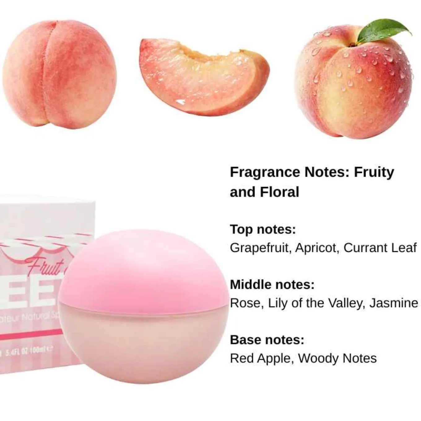 Women's Long-Lasting Fruity Fragrance 100ml with Fresh Apple Notes Light Natural Summer Scent Peaches, mangoes, apple peels
Women's Long-Lasting Fruity Fragrance 100ml with Fresh Apple Notes Light Natural Summer Scent Peaches, mangoes, apple peels