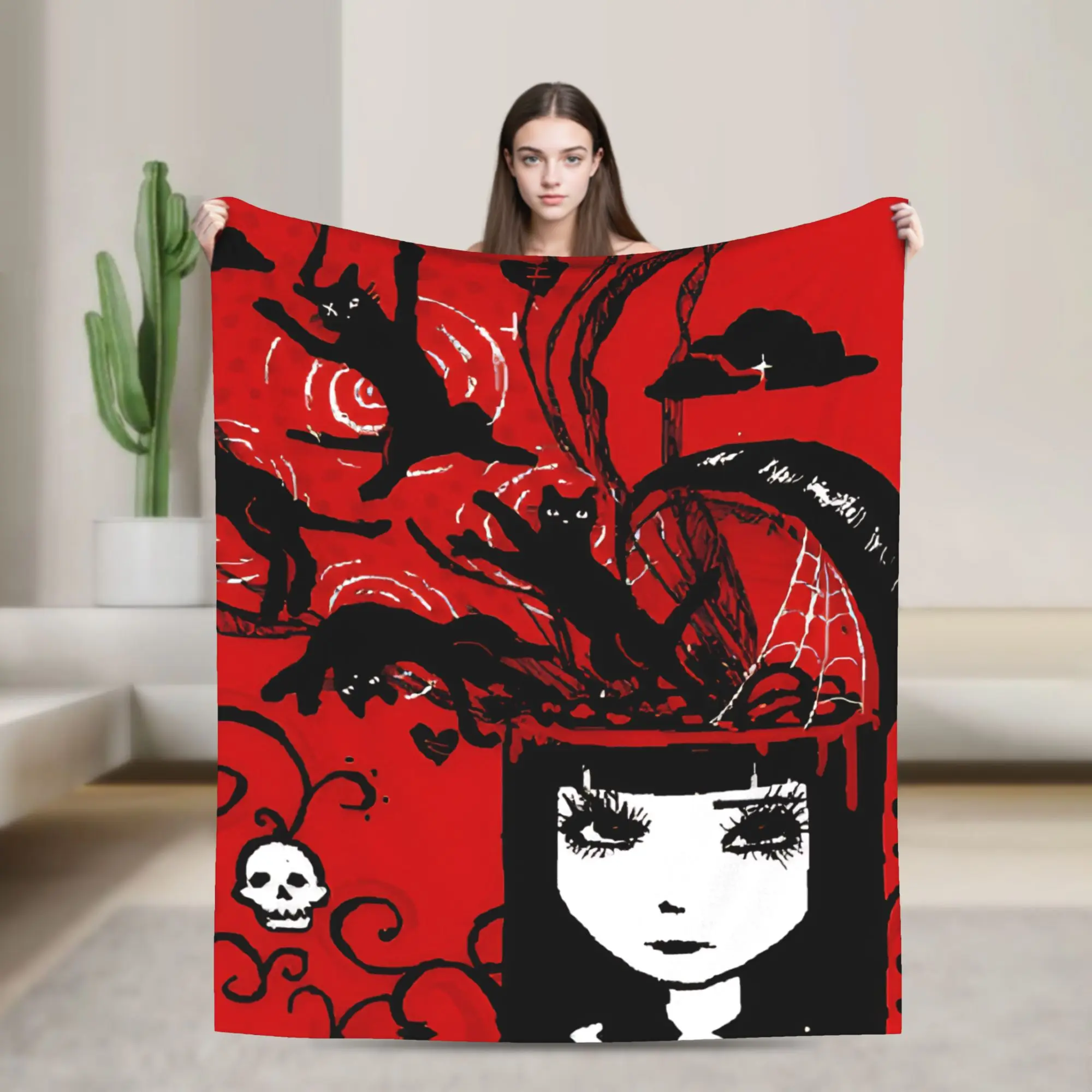 E-Emily the Strange Fleece Blanket Comic Fashion Throw Blankets for Home 150*125cm Rug Piece,
E-Emily the Strange Fleece Blanket Comic Fashion Throw Blankets for Home 150*125cm Rug Piece,