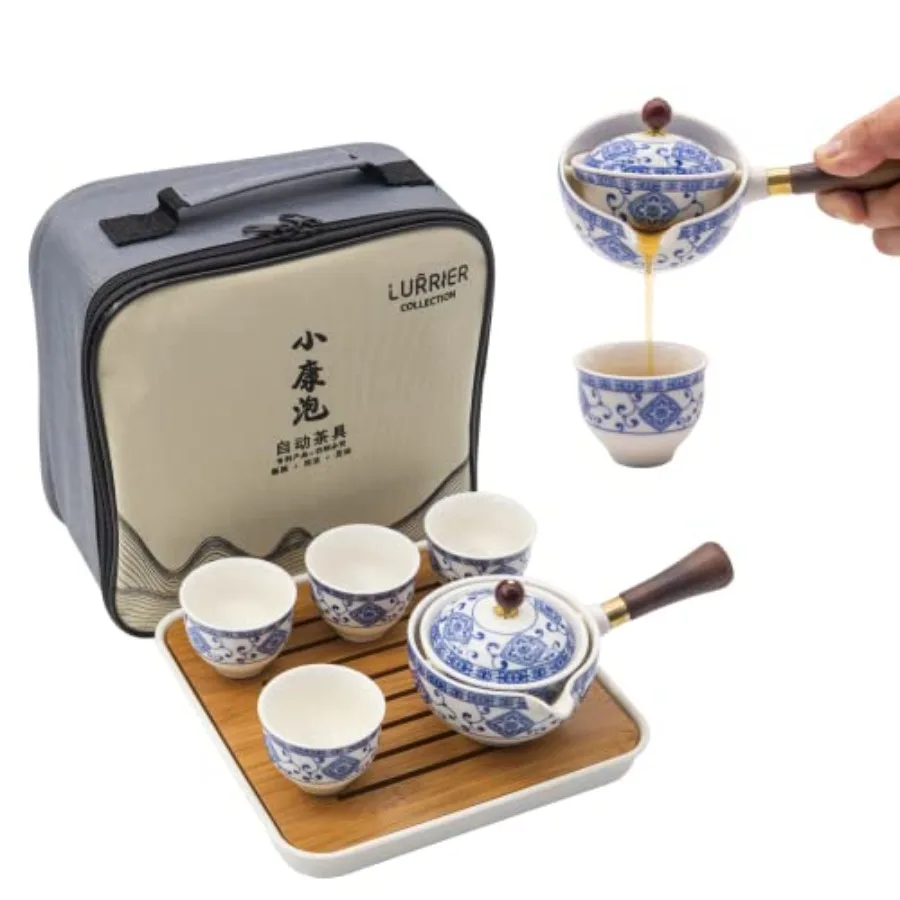 LURRIER Porcelain Chinese Gongfu Tea Set, Portable Teapot Set with 360 Rotation Tea maker and Infuser, Portable All in One Gift
LURRIER Porcelain Chinese Gongfu Tea Set, Portable Teapot Set with 360 Rotation Tea maker and Infuser, Portable All in One Gift