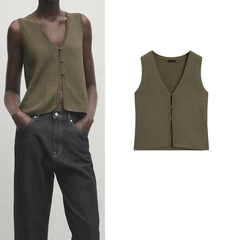 Elegant Vintage Green Slim Fit V-Neck Knitted Vest Sleeveless Top for Women Stylish Commute Style Polyester Fiber 100%
Elegant Vintage Green Slim Fit V-Neck Knitted Vest Sleeveless Top for Women Stylish Commute Style Polyester Fiber 100%