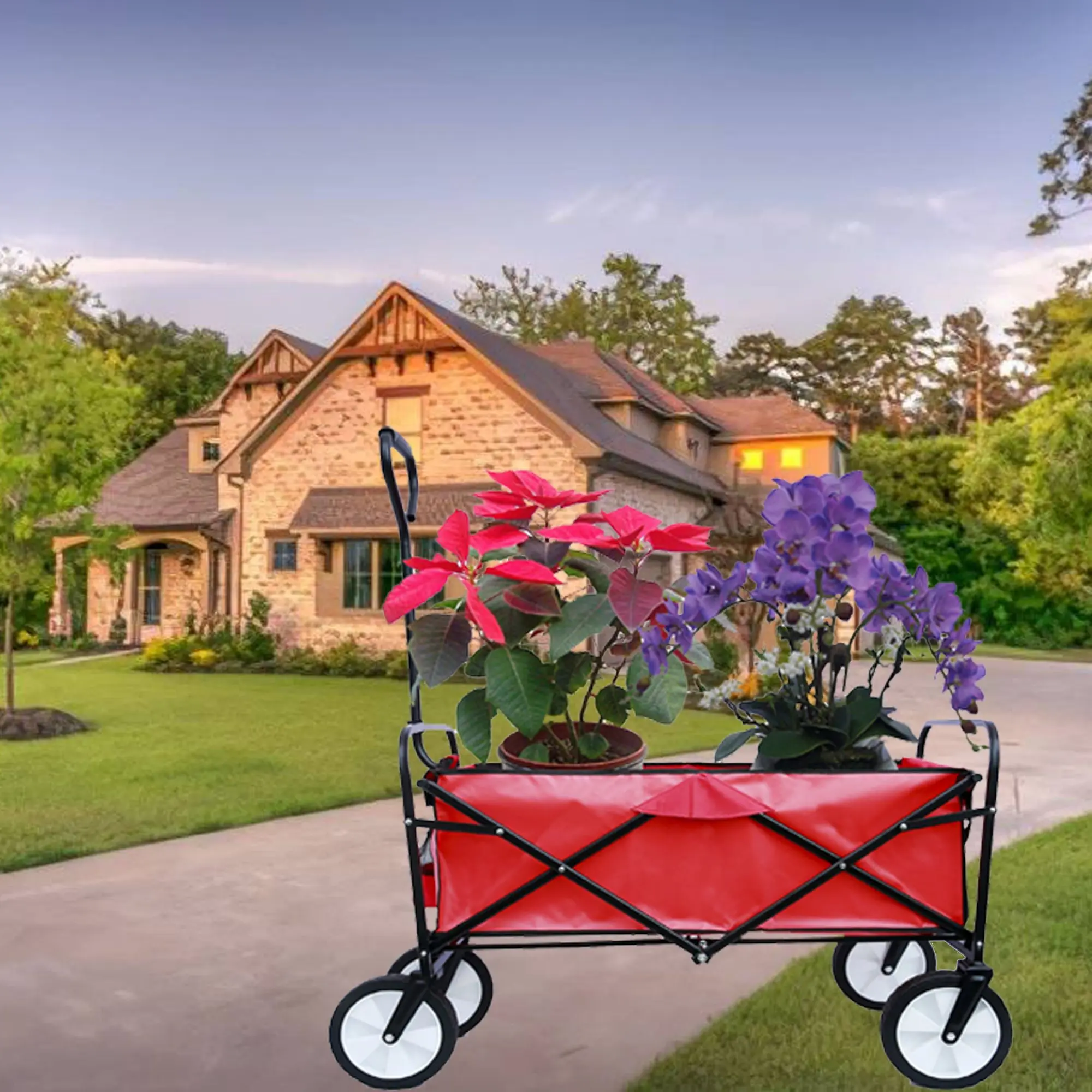 Outdoor Folding Wagon Garden ; Large Capacity Folding Wagon Garden Shopping Beach Cart ; Heavy Duty Foldable Cart; for Outdoor A
Outdoor Folding Wagon Garden ; Large Capacity Folding Wagon Garden Shopping Beach Cart ; Heavy Duty Foldable Cart; for Outdoor A